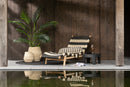 S/2 Table Round Teak Wood Black - Majorr