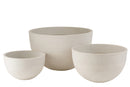 Set Of 3 Flowerpots Round Ceramic Low White - Majorr