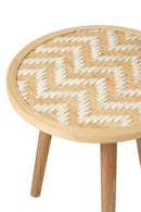Set Of 3 Sidetable Patterns 3 Legs Bamboo/Wood Natural/White - Majorr
