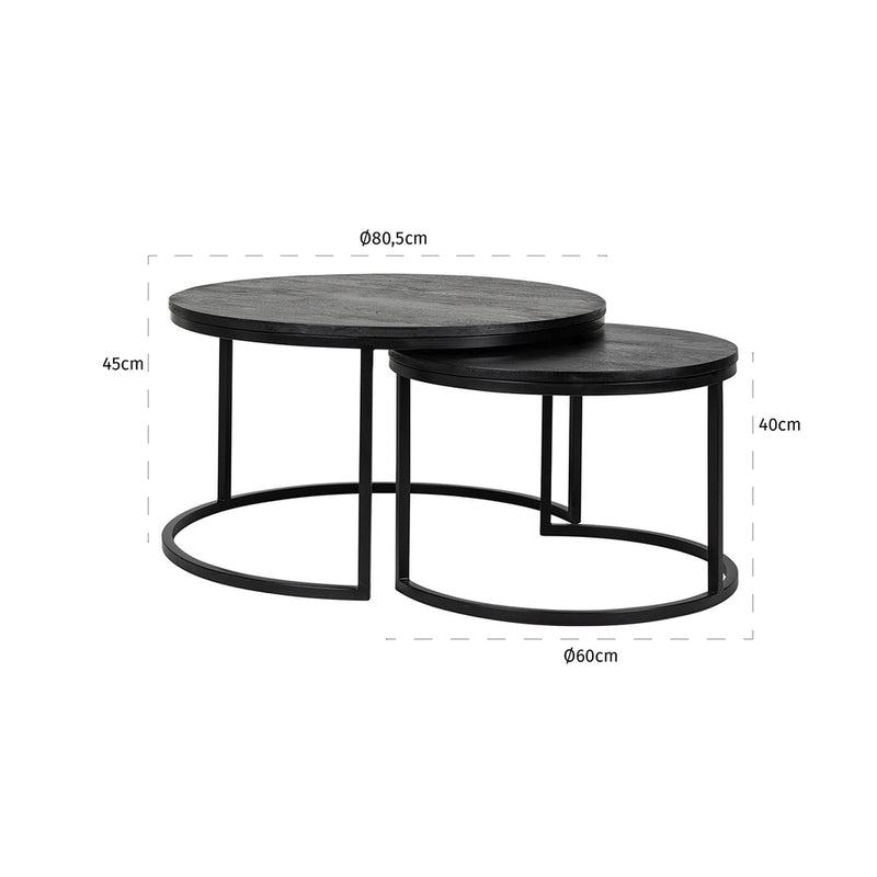 Salontafel Catana set van 2  (Black) - Majorr