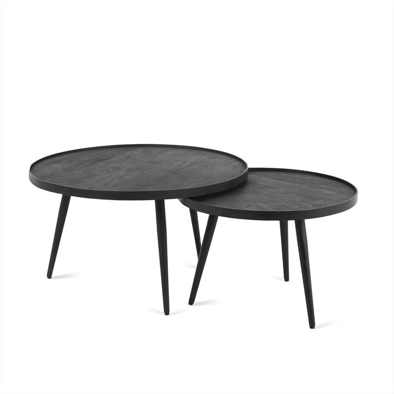 Salontafel Rond Zwart Set van 2 - Majorr
