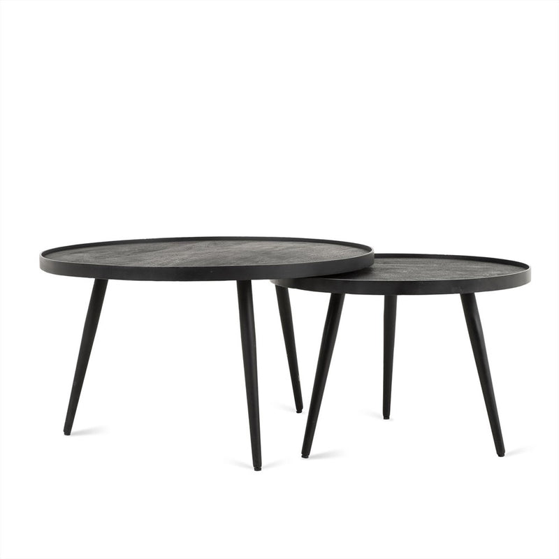 Salontafel Rond Zwart Set van 2 - Majorr