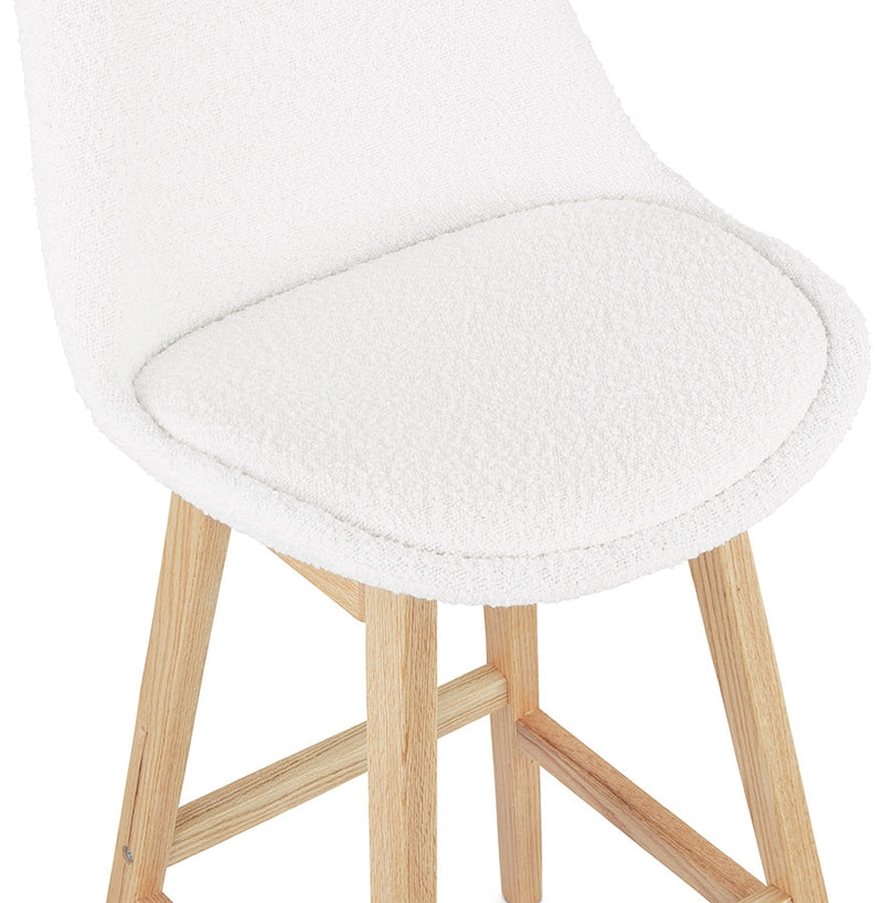 Scandinavische halfhoge kruk 'SANDRA MINI' van witte badstof - Majorr