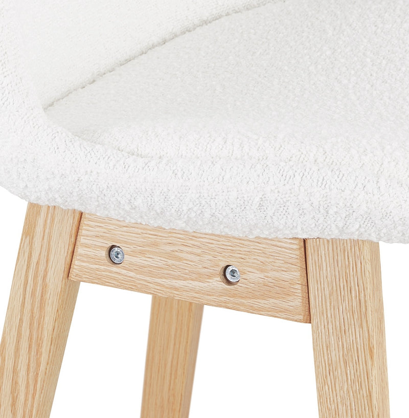 Scandinavische halfhoge kruk 'SANDRA MINI' van witte badstof - Majorr