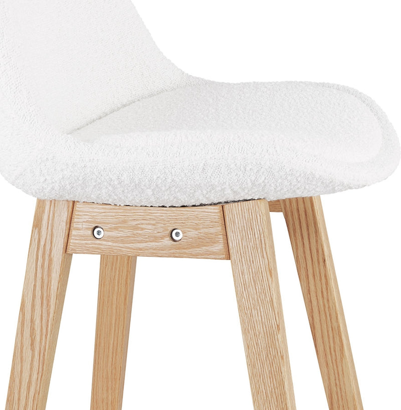 Scandinavische halfhoge kruk 'SANDRA MINI' van witte badstof - Majorr