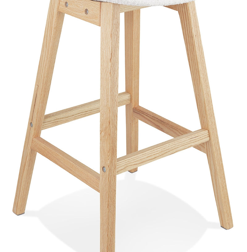 Scandinavische halfhoge kruk 'SANDRA MINI' van witte badstof - Majorr