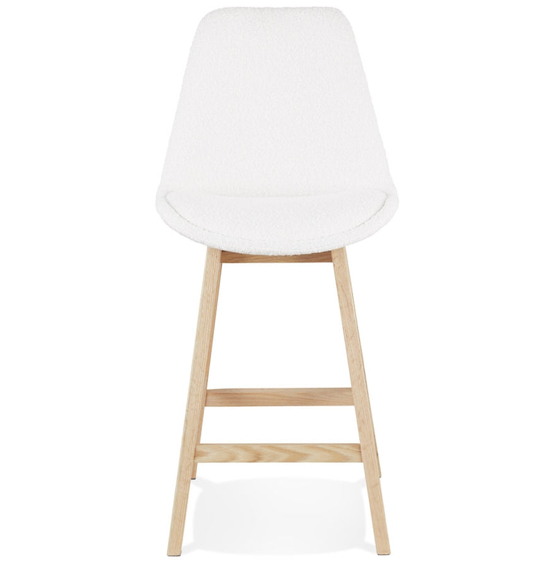 Scandinavische halfhoge kruk 'SANDRA MINI' van witte badstof - Majorr