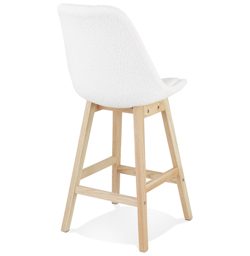 Scandinavische halfhoge kruk 'SANDRA MINI' van witte badstof - Majorr