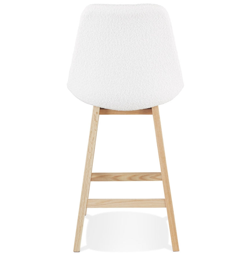 Scandinavische halfhoge kruk 'SANDRA MINI' van witte badstof - Majorr