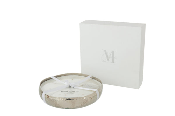 Scented Candle Livia Metal Silver Large-44H - Majorr