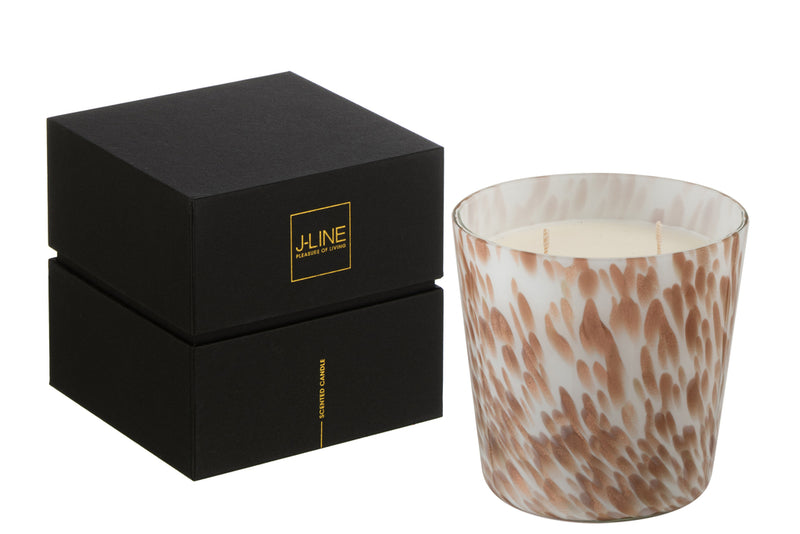 Scented Candle Noa Neon Night White/Gold Small-50H - Majorr