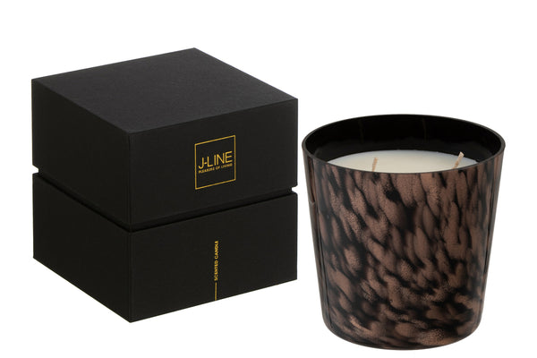 Scented Candle Noa Sandalwood Black/Gold Small-50H - Majorr