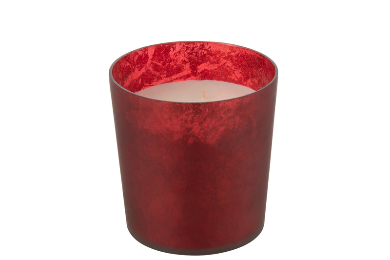 Scented Candle Deluxe Glass Red Medium-80H - Majorr