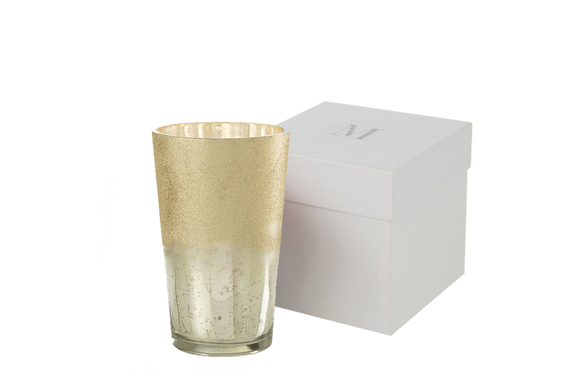 Scented Candle Deluxe Glass Silver Extra Large-160H - Majorr