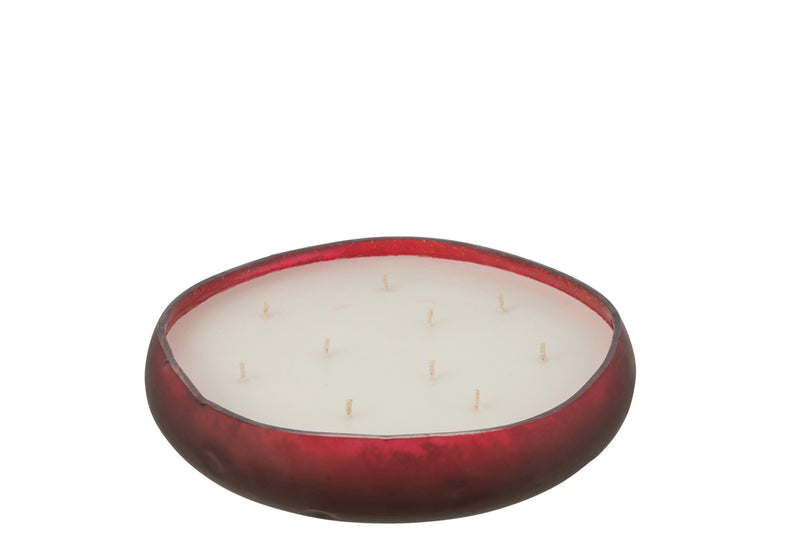 Scented Candle Livia Glass Red Large-40H - Majorr