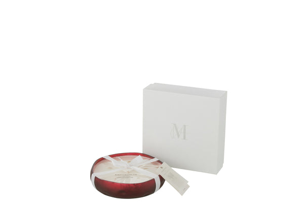 Scented Candle Livia Glass Red Medium-19H - Majorr