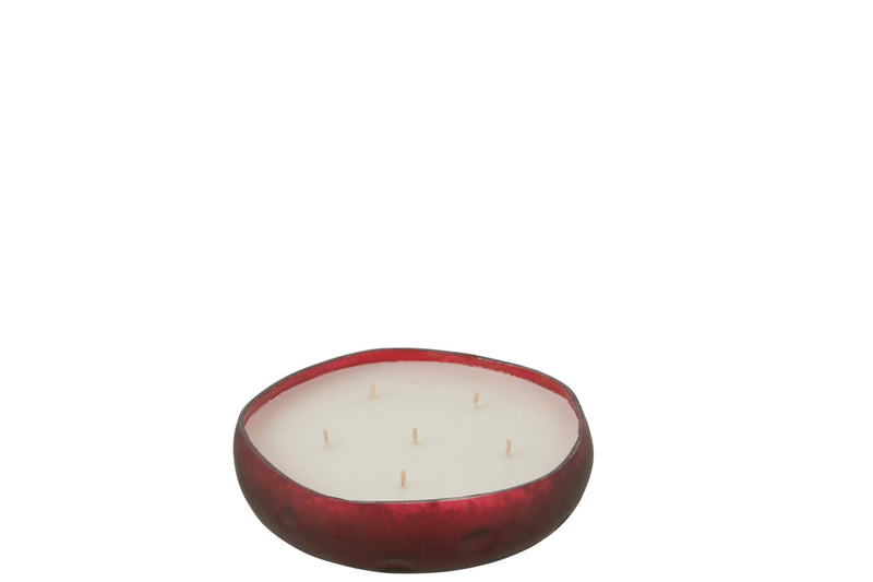 Scented Candle Livia Glass Red Medium-19H - Majorr