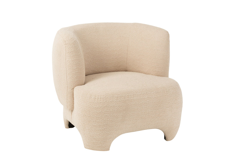 Seat 1-Person Knitted Textile/Wood White - Majorr