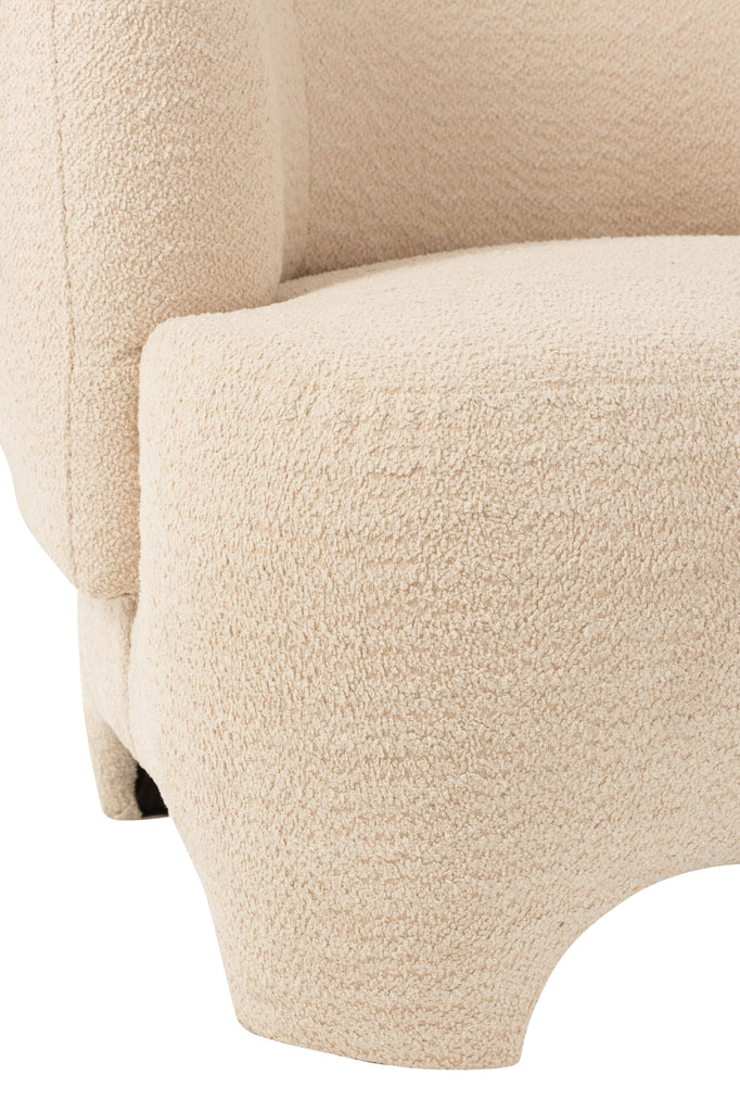 Seat 1-Person Knitted Textile/Wood White - Majorr