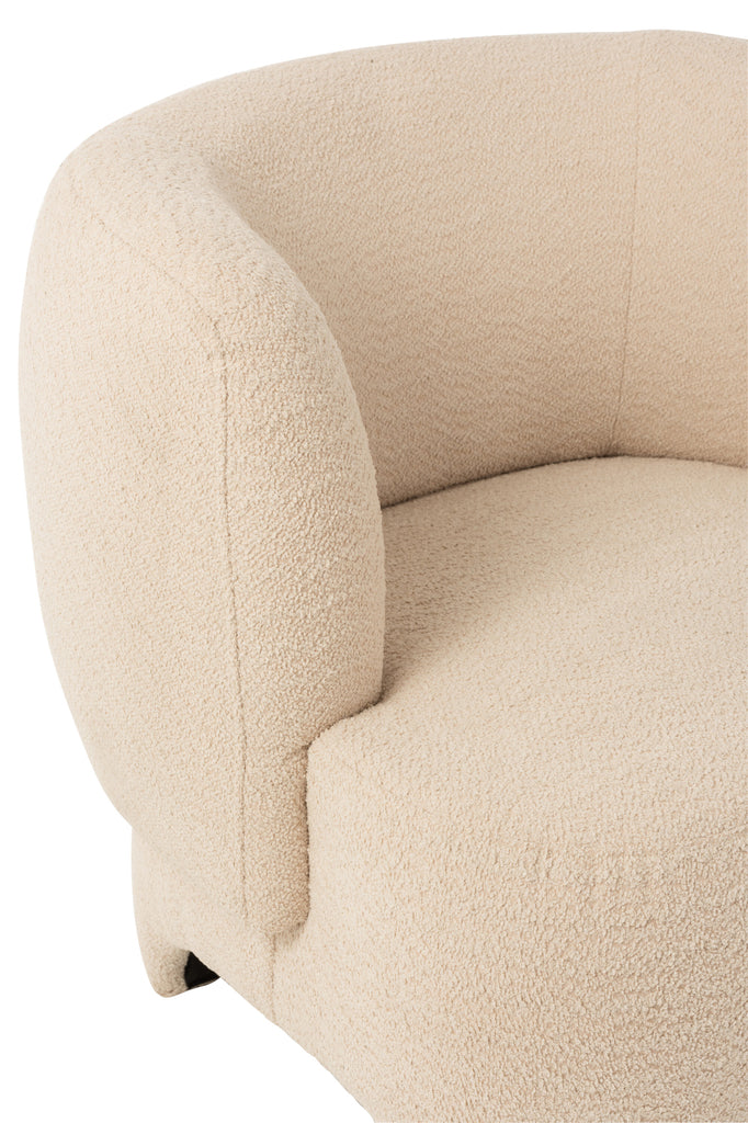 Seat 1-Person Knitted Textile/Wood White - Majorr