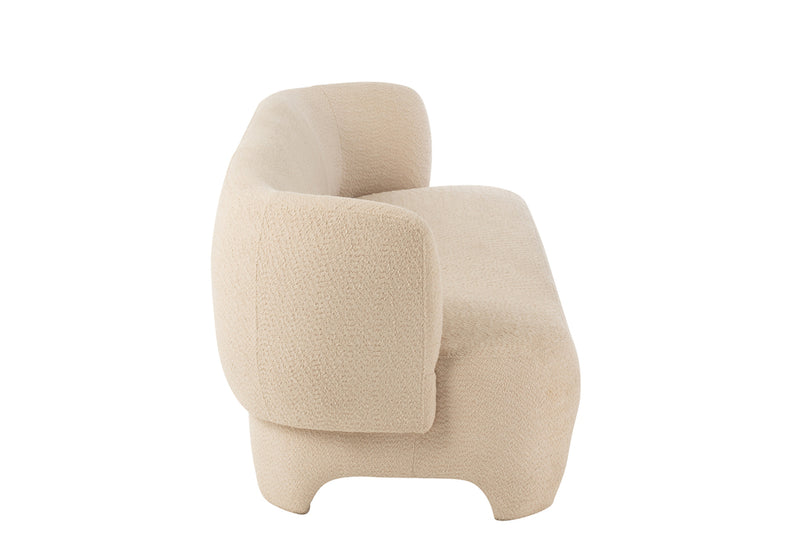 Seat 2/3-Person Knitted Textile/Wood White - Majorr