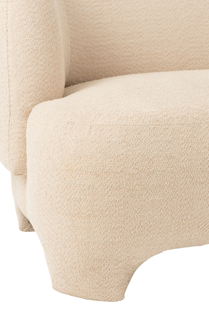 Seat 2/3-Person Knitted Textile/Wood White - Majorr