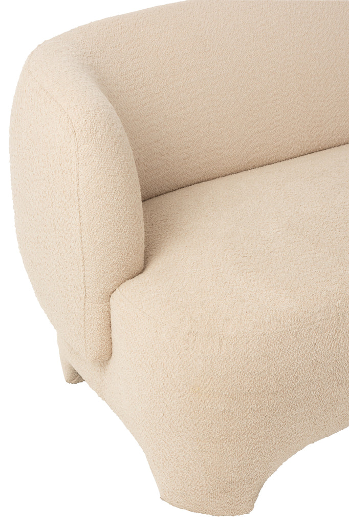 Seat 2/3-Person Knitted Textile/Wood White - Majorr