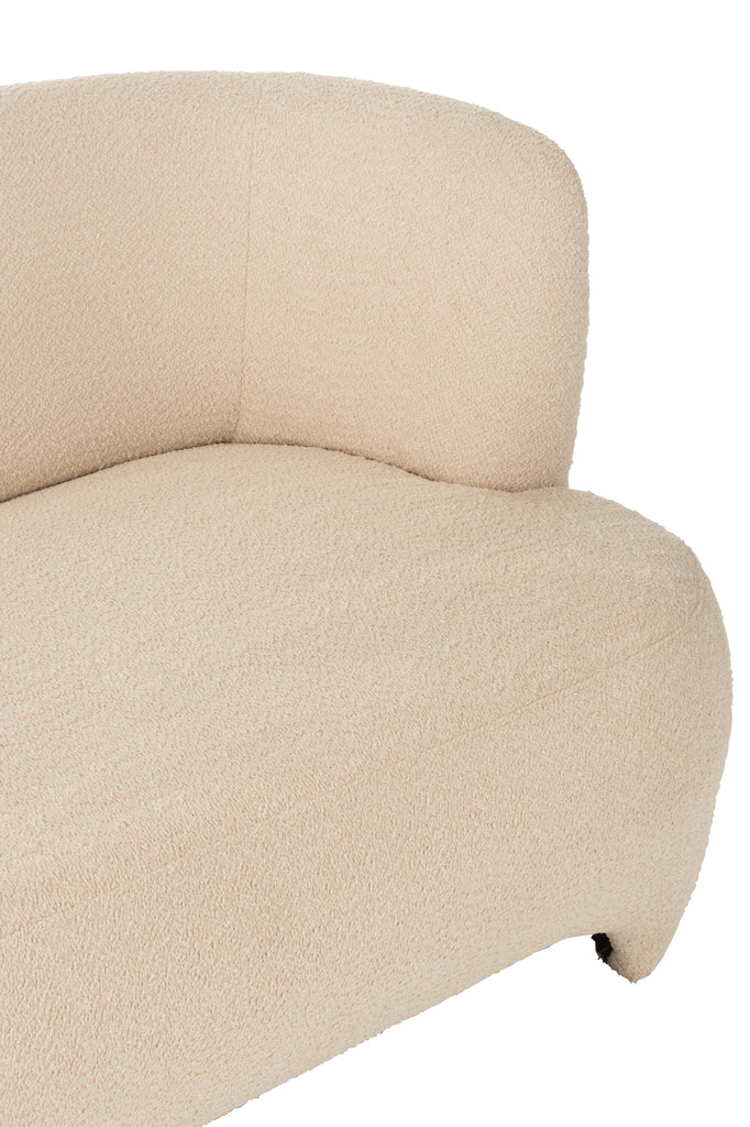 Seat 2/3-Person Knitted Textile/Wood White - Majorr