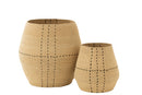 Set Of 2 Basket Dotted Lines Seagrass Natural/Black - Majorr