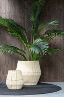 Set Of 2 Basket Dotted Lines Seagrass Natural/Black - Majorr