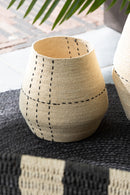 Set Of 2 Basket Dotted Lines Seagrass Natural/Black - Majorr
