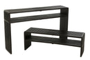 Set Of 2 Console With Shelf Recycle Teak Black - Majorr