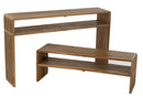 Set Of 2 Console With Shelf Recycle Teak Natural - Majorr