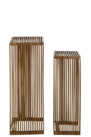 Set Of 2 Side Tables Cubic Recycle Teak Natural - Majorr