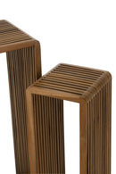 Set Of 2 Side Tables Cubic Recycle Teak Natural - Majorr