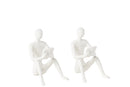 Set Of 2 Statu Seated Koli Iron White - Majorr