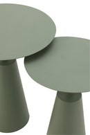 Set Of 2 Tables Round Iron Green - Majorr