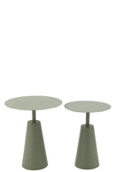 Set Of 2 Tables Round Iron Green - Majorr