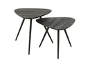 Set Of 2 Tables Triangle Recycle Teak Black - Majorr