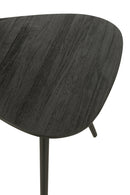 Set Of 2 Tables Triangle Recycle Teak Black - Majorr