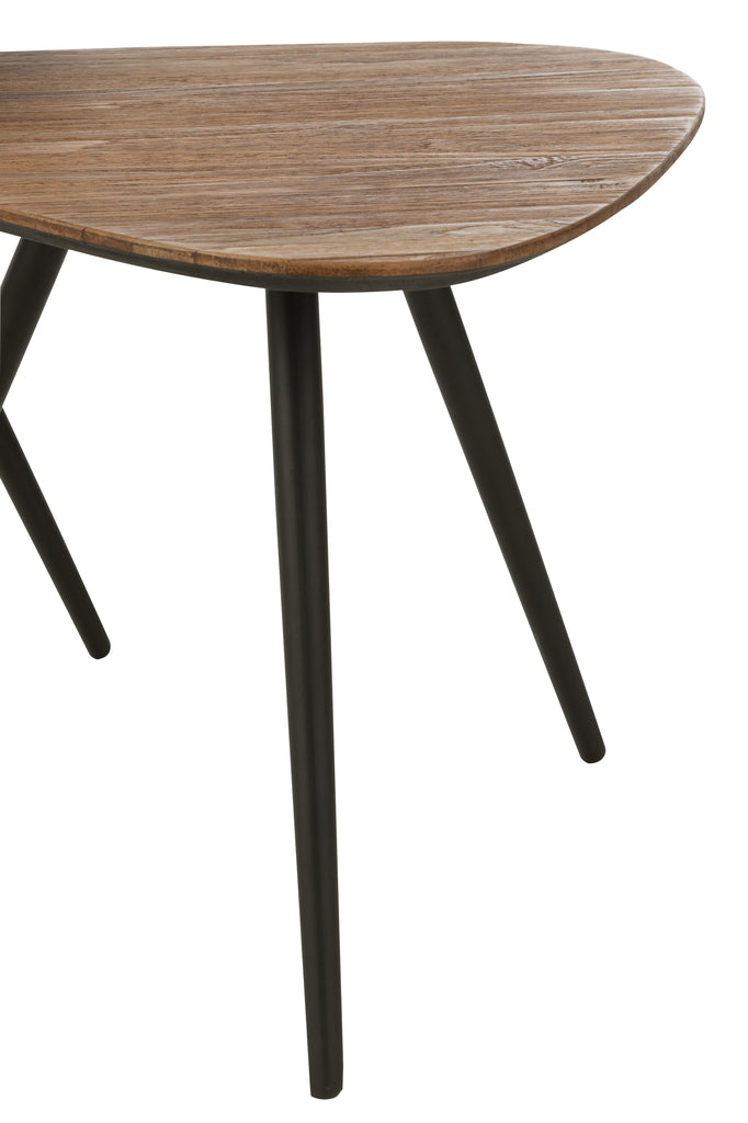 Set Of 2 Tables Triangle Recycle Teak Natural - Majorr