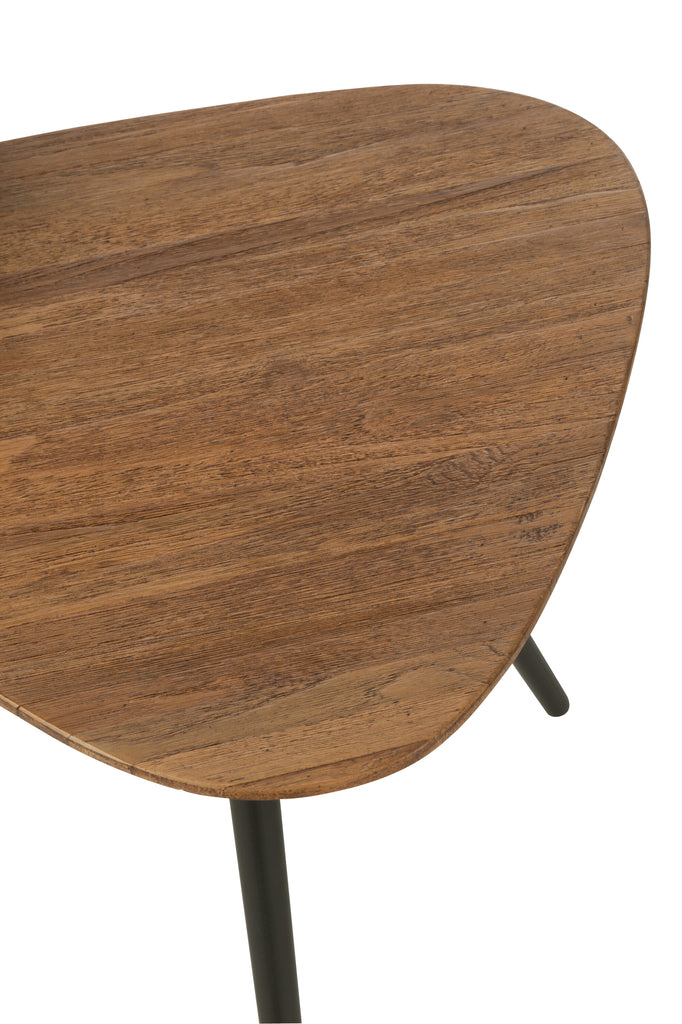 Set Of 2 Tables Triangle Recycle Teak Natural - Majorr