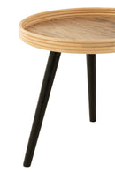 Set Of 3 Coffee Table Round Mango Wood Natural - Majorr