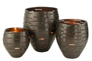Set Of 3 Hurricane Bowls Metal Black - Majorr