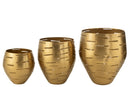 Set Of 3 Hurricane Bowls Metal Gold - Majorr