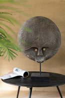 Set Of 4 Tables Round Recycle Teak Black - Majorr