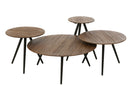 Set Of 4 Tables Round Recycle Teak Natural - Majorr