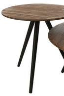 Set Of 4 Tables Round Recycle Teak Natural - Majorr
