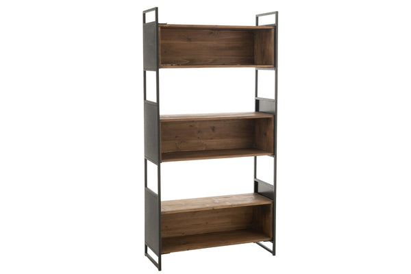 Shelf Rustik Recycled Wood/Metal Black/Natural Small - Majorr