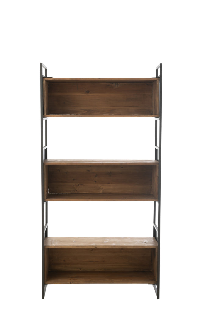 Shelf Rustik Recycled Wood/Metal Black/Natural Small - Majorr